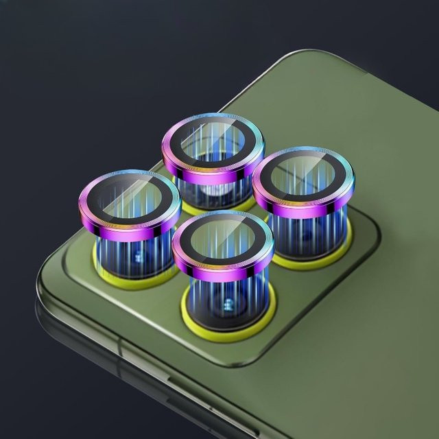 Motorola Razr Fold und Edge 70 Fusion Rückkamera-Schutzgläser mit Metallring-Objektivschutz in Silver und Multicolour - Bild 1