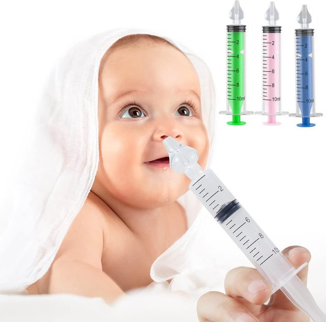 Vvocci Baby-Nasenreiniger mit Silikon-Saugspitzen und Spritze, transparent, 10 ml - Bild 1