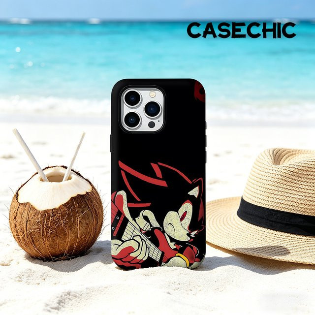 CaseChic MagSafe Schutzhülle Shadow the Hedgehog Rocker Matte Bumper für iPhone 17 16 15 14 13 Pro Max Plus Schwarz - Bild 1
