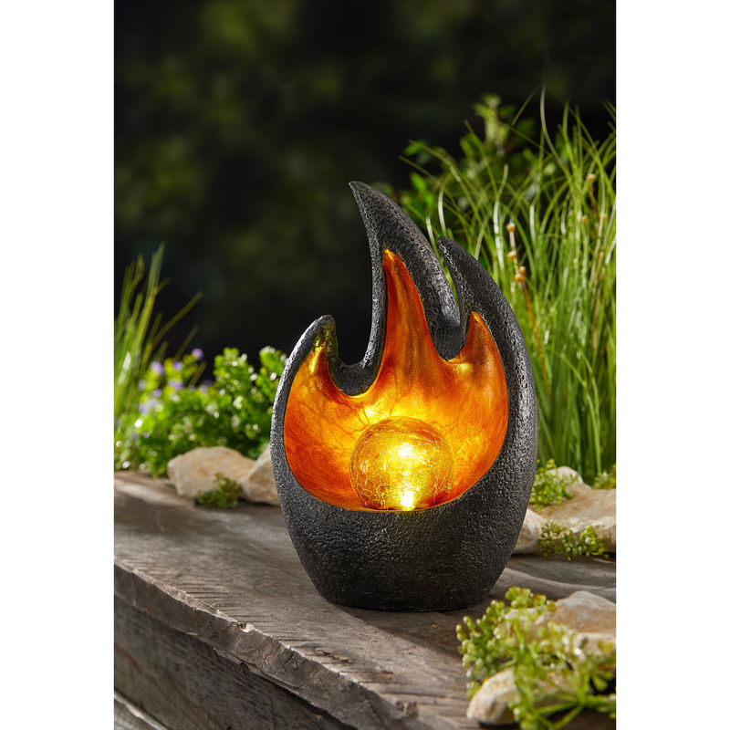 Viva Domo Solarleuchte Kugel in Grau mit Glaselement und Dämmerungssensor für den Garten - Bild 3