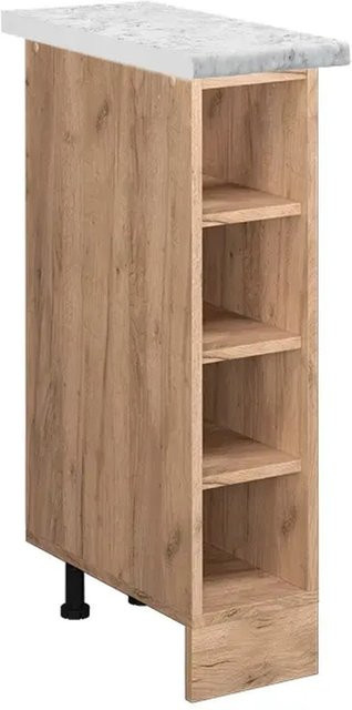 Vicco Küchenregal R-Line Offener Küchenschrank Goldkraft Eiche mit Marmor-Optik, B/T/H: 60,0 x 30,0 x 81,6 cm - Bild 1
