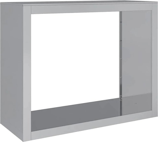 vidaXL Brennholzregal aus verzinktem Stahl in Silber/Grau, B/T/H: 100 x 40 x 80 cm - Bild 1