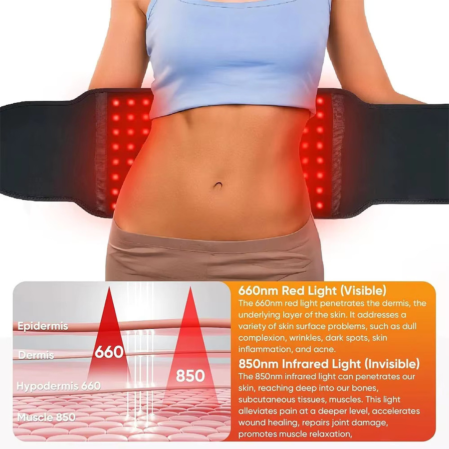 eelhoe Rotlichttherapie-Gürtel Infrarot-Lichttherapie-Wrap, Schwarz, Unisex - Bild 2