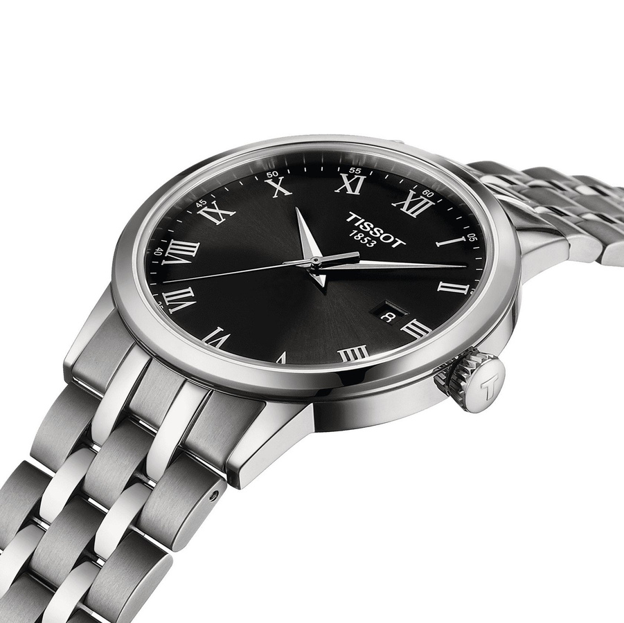 Tissot Herrenuhr, Quarz, Edelstahl, schwarzes Zifferblatt, 42 mm, 5 ATM - Bild 4