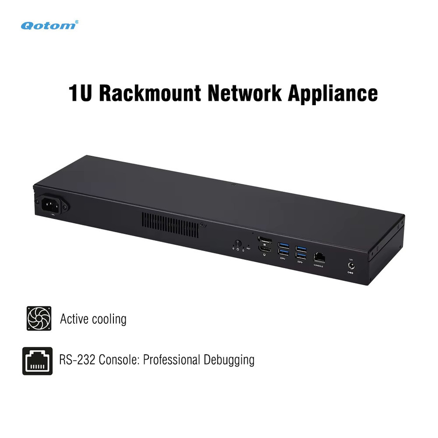 Qotom Barebone Lüfterloser Mini-PC mit 8x Intel i226-V 2.5G LAN, Core i7-10510U oder i5-8260U, Firewall Router Soft Router mit RS232 Konsole - Bild 3