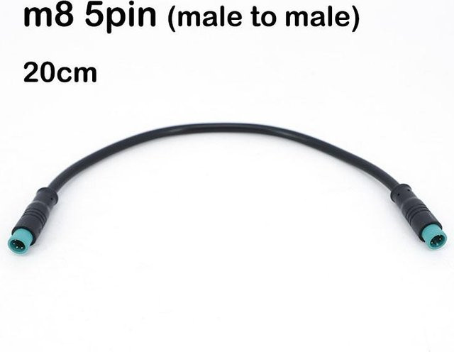 XHJ12 M8 E-Bike Stoßverbinder Stecker zu Buchse Wasserdicht für Display Anschluss, Schwarz - Bild 1