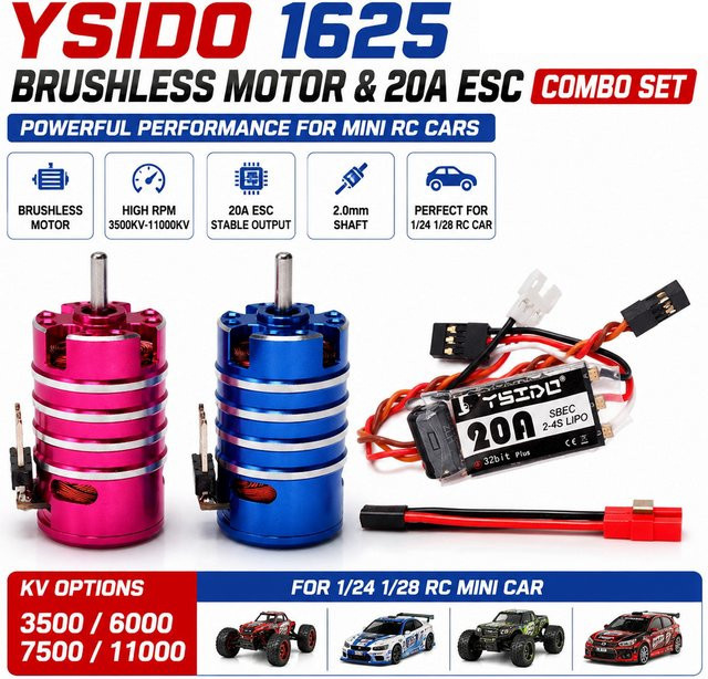YSIDO 1625 Bürstenloser Motor & 20A ESC Combo-Set, Modellteil - Bild 1