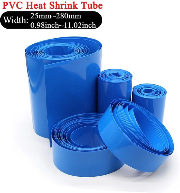 3M PVC-Schrumpfschlauch in Blau für 18650 Lipo-Akkupacks, Breite: 25 mm - Bild 1