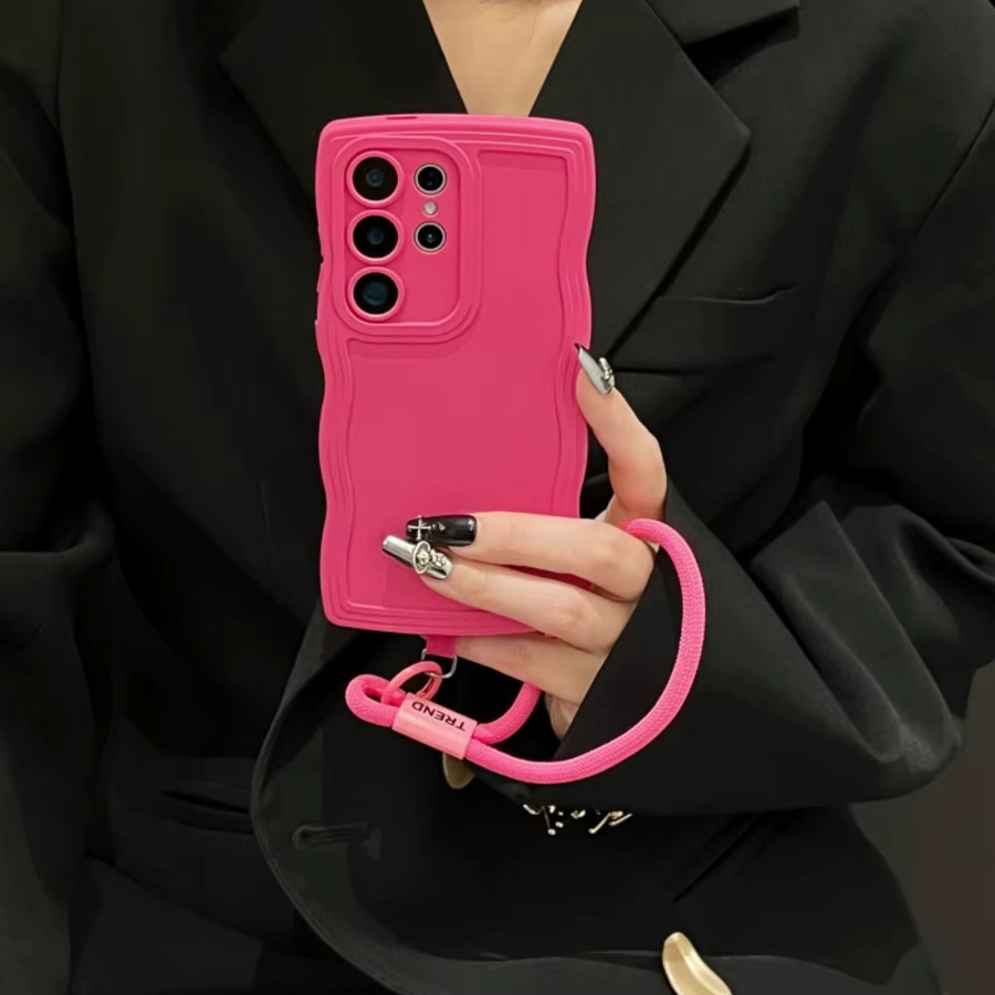 Loobival Handyhülle mit Wellenrand und Handschlaufe für Samsung Galaxy S24 S25 Ultra S23 S22 Plus A56 A55 A16 A54 in Bonbonfarben (Multicolour) - Bild 2