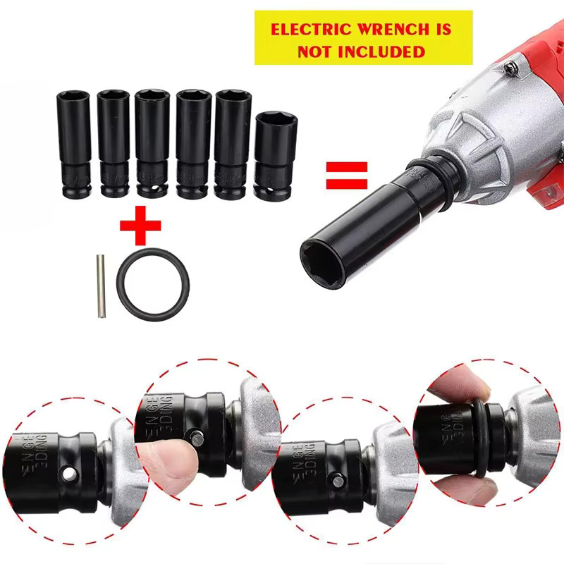 Gisam 14-teiliges Set mit elektrischem Schlagschrauber, Innensechskant-Adapter-Set und Bohrfutter-Antriebsadapter für elektrische Bohrschrauber sowie Schraubendreher in Schwarz - Bild 3