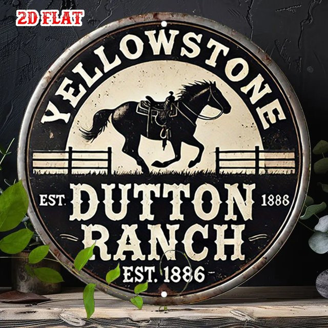 Brewin Home Cowboy Metallschild Yellowstone Pferde Wandkunst, rustikale Dekoration für Zuhause und Garage, Weiß, B: 7,8 cm, H: 19,8 cm - Bild 1