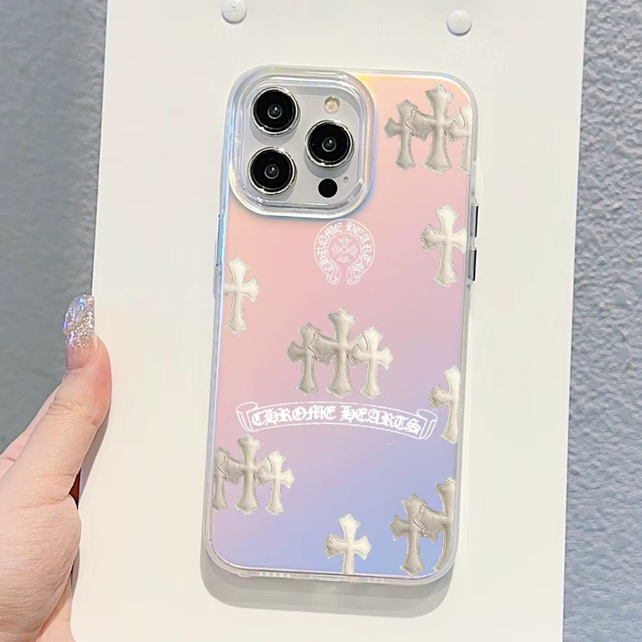INS Cross Handyhülle für iPhone 17 16 15 14 13 12 Pro Max Plus in Silber mit C-Chrom-H-Herzen Design - Bild 2
