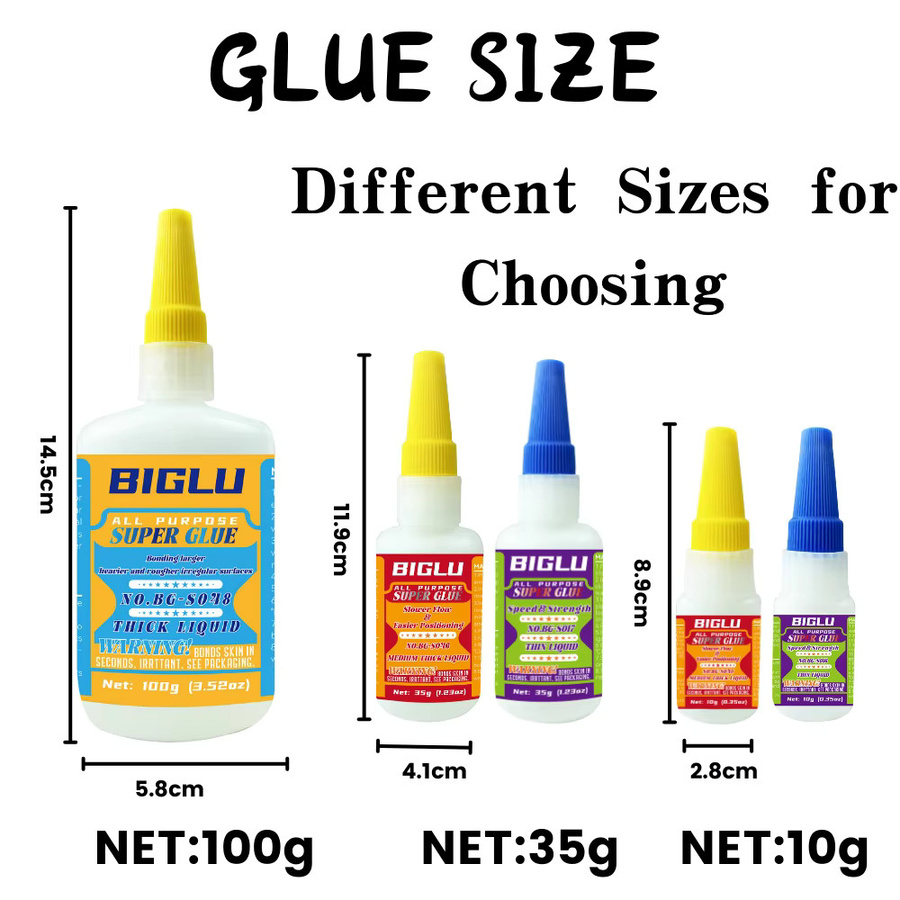 BIGLU Superkleber flüssig, transparent, Allzweck-CA-Kleber für Kunststoff, Holz, Metall und PVC - Bild 2