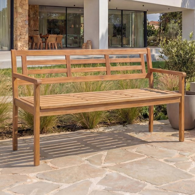 MCW Gartenbank N47 aus Massiv-Holz Akazie in Braun, B/H/T: 145 x 82 x 59 cm - Bild 1