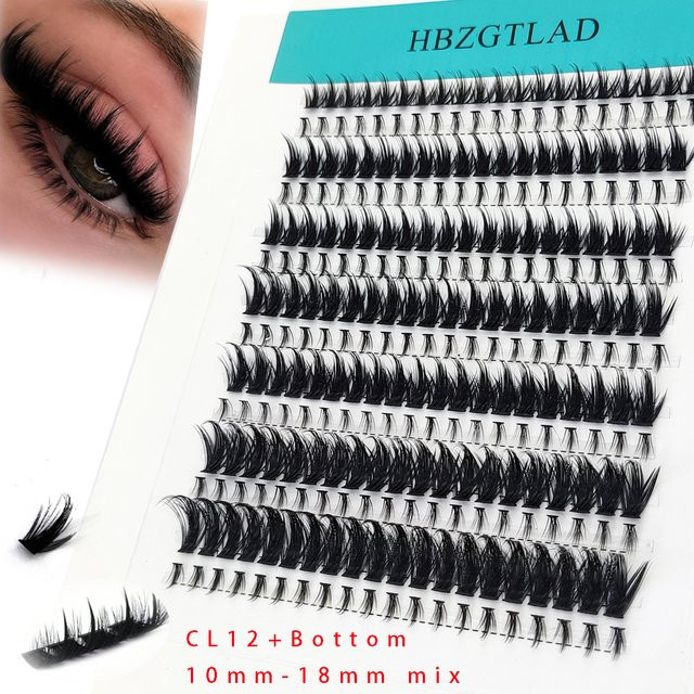 AMSDCN Wimpern-Cluster, 14-reihig, Wispy-Wimpernverlängerung, Unisex - Bild 1
