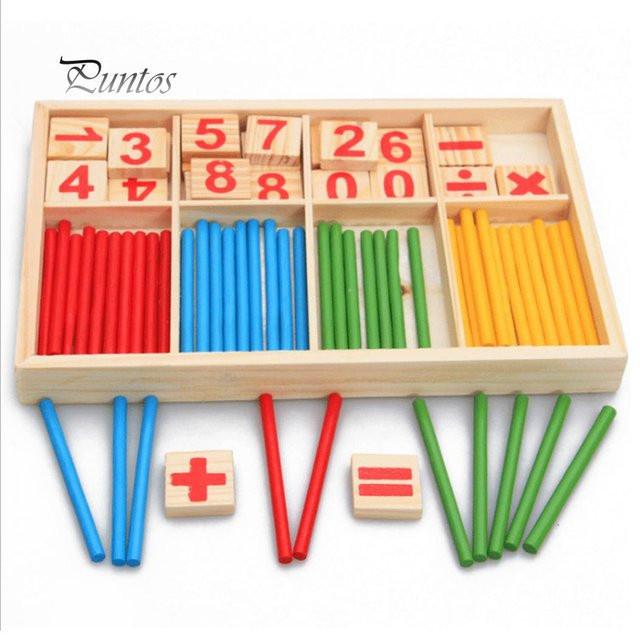 Zählstäbe aus Holz, Montessori, mathematisches Lernspielzeug, blue - Bild 1