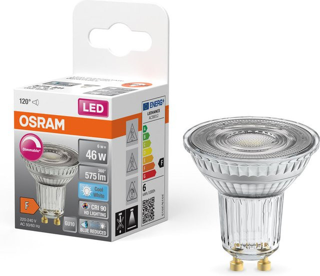 Osram LED Superstar+ Reflektor-Lampe PAR16 GU10, 6,7W, Kaltweiß, Dimmbar, CRI90 - Bild 1