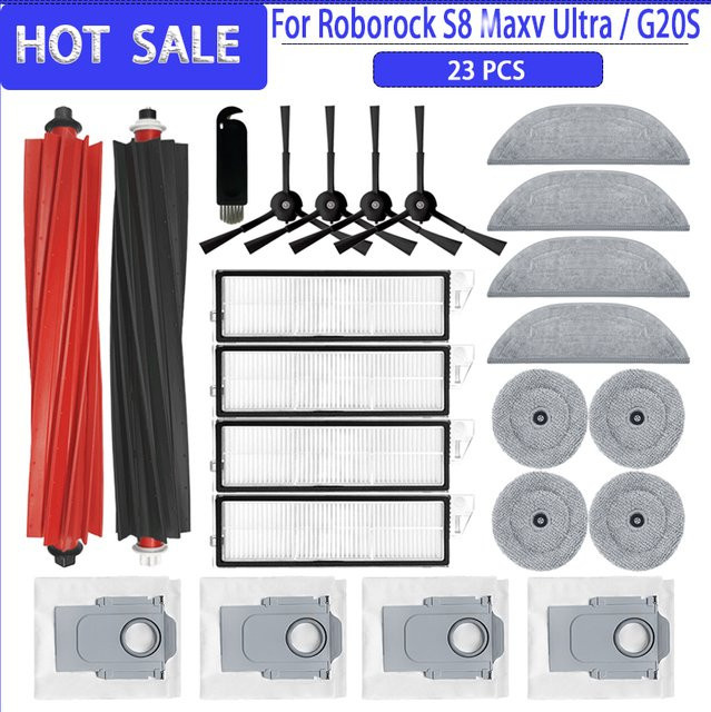 Roborock S8 MaxV Ultra Zubehör-Set mit Hauptseitenbürste, HEPA-Filter, Wischtuch und Staubbeutel in Multicolour - Bild 1