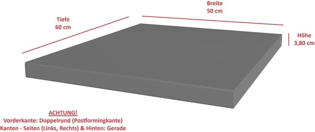 Küchenarbeitsplatte Nessa Scandi Old Style in Anthrazit matt, Tiefe: 50 cm, Höhe: 3,8 cm - Bild 1