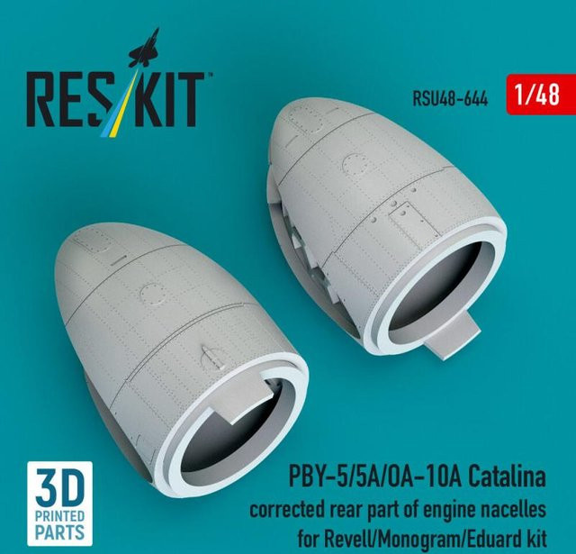 Revell PBY-5/5A/OA-10A Catalina, Corrected rear part of engine nacelles, 3D Printed - Bild 1
