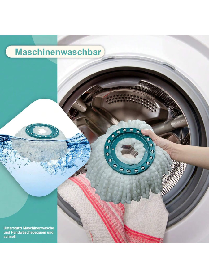 2er-Pack Leifheit Mikrofaser Mopp-Ersatz für Clean Twist Disc Mop System, Weiß, Breite: 35,0 cm - Bild 2