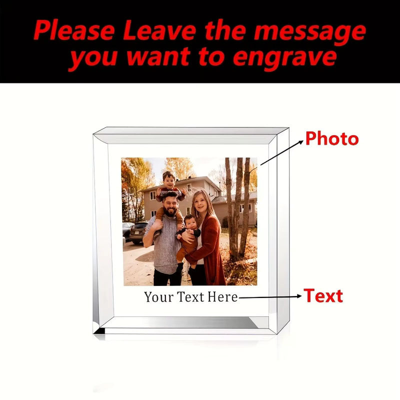 Personalisierter Bohemian 2D Flacher Acryl-Fotoblock Hello Young mit individuellem Text und Buchstaben, Dekoration in Weiß und Transparent, B/T/H: 13,0 x 13,0 x 1,0 cm - Bild 5