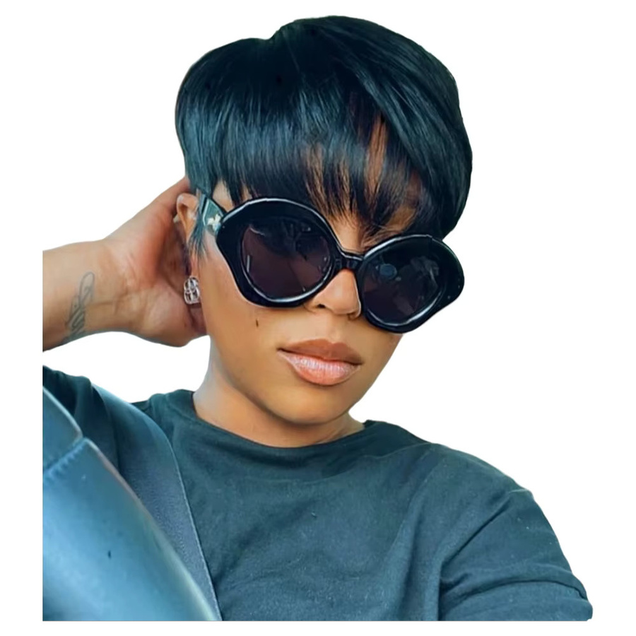 OYM HAIR Pixie-Perücke, Echthaar, mit Pony, Damen - Bild 4