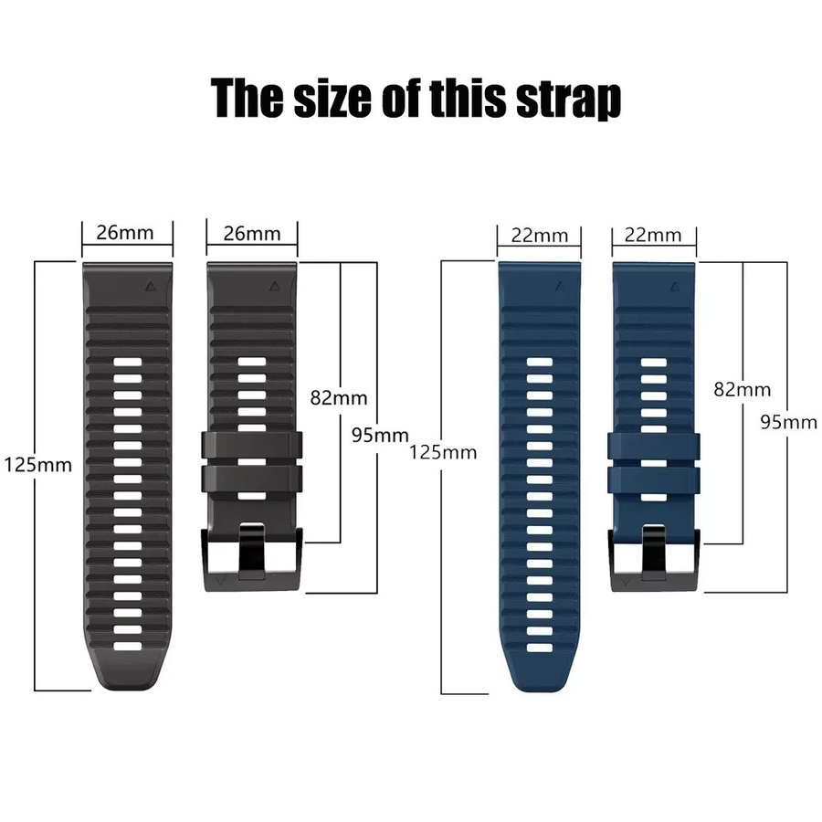 QCTOG Uhrenarmband Silikon, Schwarz, Unisex - Bild 2