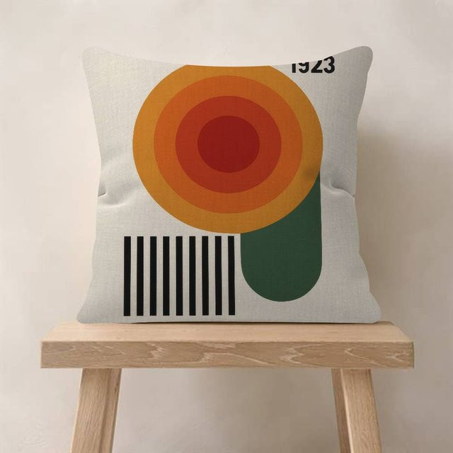 JMG Clothing Kissenbezüge im abstrakten Bauhaus-Stil, Mehrfarbig, B/B: 55 x 55 cm - Bild 1