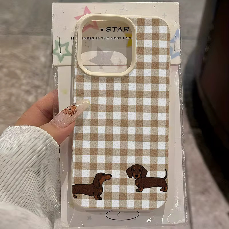 Schwarze TPU-Handyhülle mit Polka-Dot-Dackel-Muster für Apple iPhone 11 12 13 14 15 16 17 Pro Max XS X XR 16E 16 Plus 17 Air - Bild 1