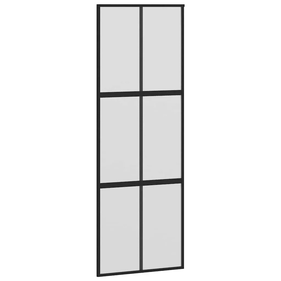 vidaXL Schiebetür aus Hartglas und Aluminium in Schwarz, B: 76 cm, H: 205 cm - Bild 2