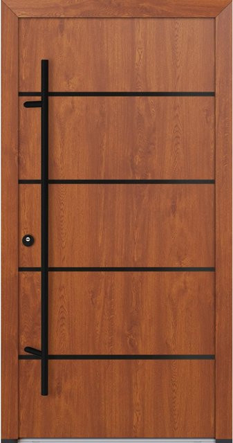 FM Türen AS68 Modell 22 Innentür Goldene Eiche Links mit Beschläge Set aus Stahl B: 100 cm, H: 200 cm - Bild 1