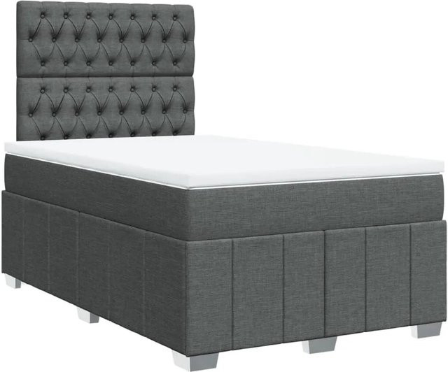vidaXL Boxspringbett mit Matratze Dunkelgrau B/T/H: 120 x 190 x 74,5 cm - Bild 1