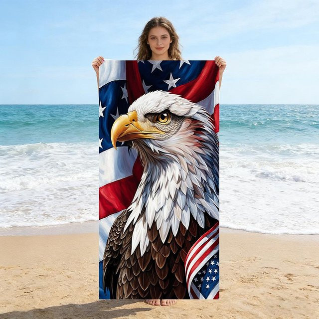 Schnelltrocknendes Strandtuch USA Jubiläum von JMG Household Supplies, Mehrfarbig, B: 60 cm, H: 40 cm - Bild 1