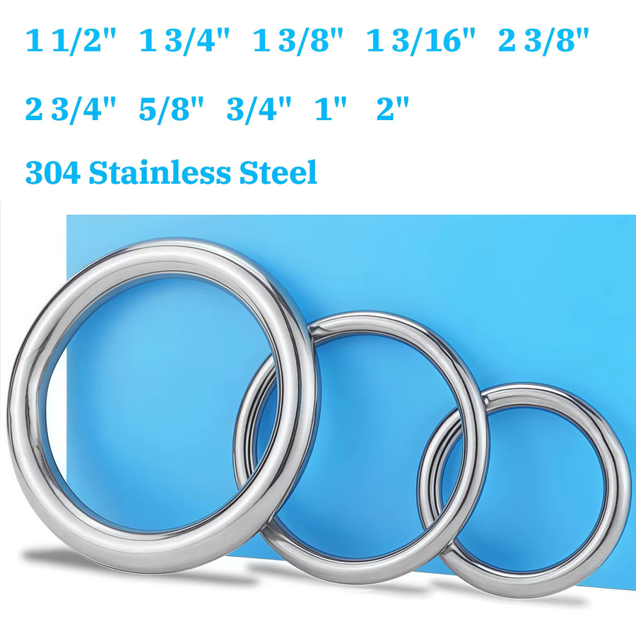 YMAX O-Ringe aus Edelstahl 304, massiv geschweißte Metallschlaufe für Taschengürtel und Hundeleinen, rund, verschiedene Größen (5/8, 3/4, 2, 1 Zoll) - Bild 4
