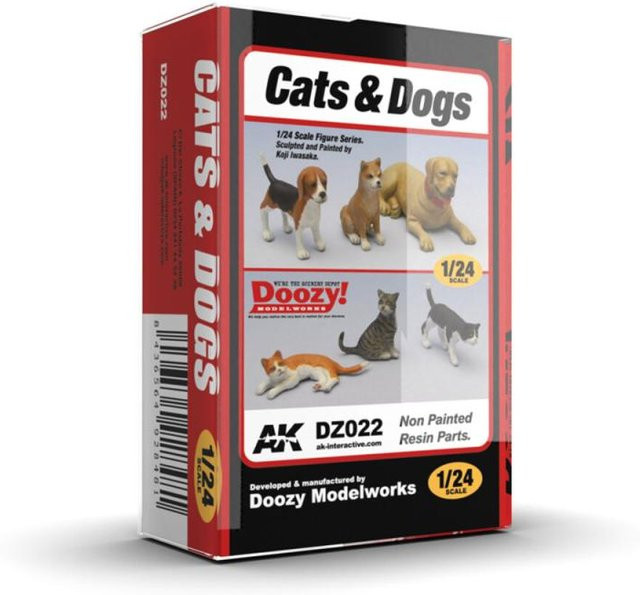 AK Interactive Cats and Dog, Tiere, Resin, 1:24, Bunt / Mehrfarbig - Bild 1