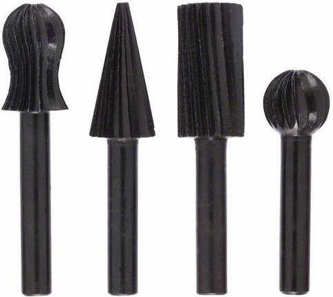 Bosch Freihandfräser-Set für Bohrmaschinen 4-teilig in Schwarz mit Schaftdurchmesser 6 mm und 13 mm - Bild 1
