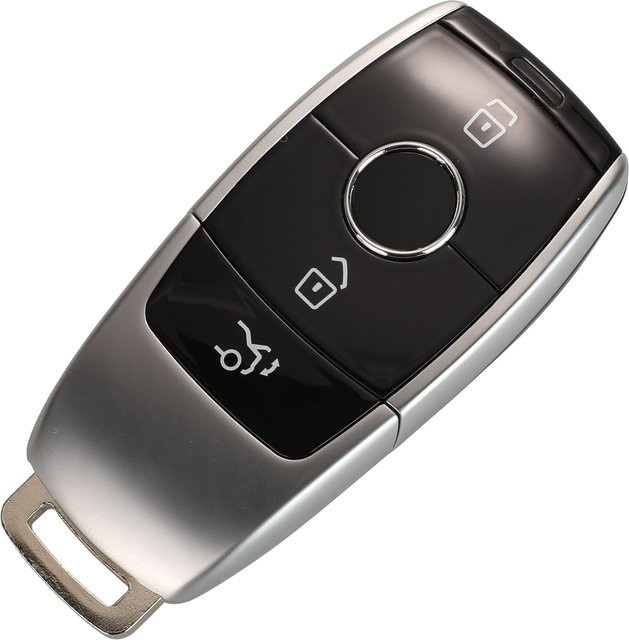 Jingyuqin Intelligentes Fernbedienungs-Autoschlüsselgehäuse für Mercedes-Benz E-Klasse W213 in Silber mit 3 Tasten und Schlüsselanhänger - Bild 1