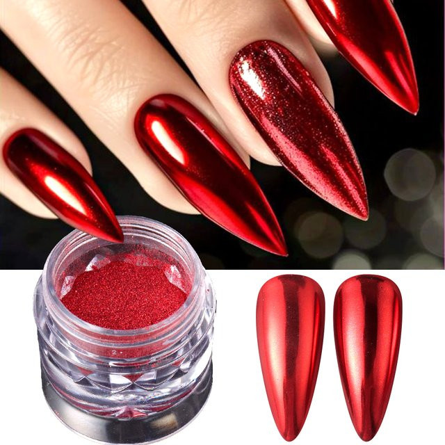 Full Beauty Nagelpulver Red Chrome, Metallic, Nagelart Dekoration - Bild 1