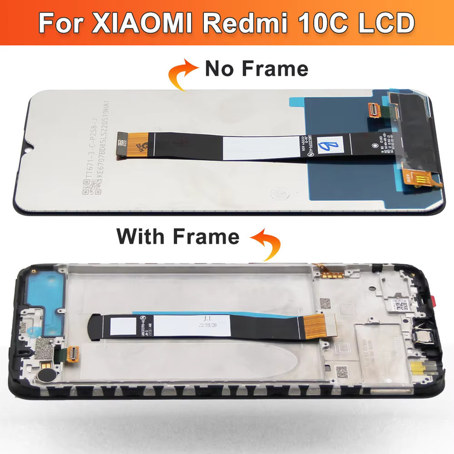 Xiaomi Redmi 10c LCD-Display Touchscreen Digitalisierer mit Rahmen in Schwarz, 6.71 Zoll - Bild 2