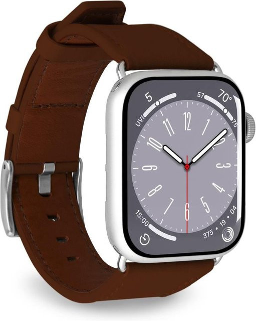 SBS Uhrenarmband Leder, Braun, Unisex, für Apple Watch 38, 40 und 41mm - Bild 1