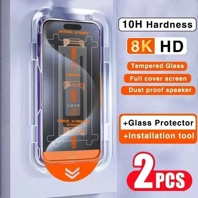 Staubfreies 8K Glas Displayschutzfolie für Xiaomi 15T 14T Pro 13T Redmi Note 14 13 12 11 10 Pro 15C 14C 13C Poco X7 X6 F7 M7 M6 Pro in Transparent - Bild 1