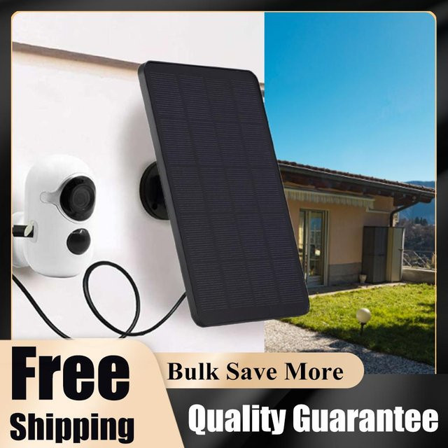 APWIKOGER Solarpanel-Set für IP-Sicherheitskameras, 10W 5V, IP65 wasserdichtes Monokristallines Modul in Schwarz - Bild 1