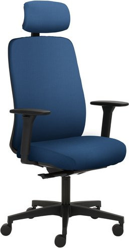 Mayer Sitzmöbel Drehstuhl mit Kopfstütze und Armlehnen, blau, B/H: 70 x 63 cm - Bild 1