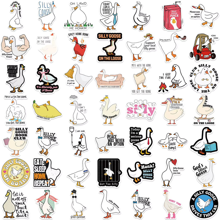 50 Stück wasserfeste Cartoon-Enten-Graffiti-Aufkleber in Multicolour für DIY-Dekoration von Gitarren, Notizbüchern und Gepäck von AnimeWorlds Store - Bild 2