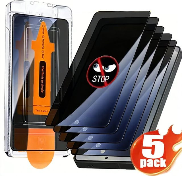 Anti-Spy Displayschutzfolie für Samsung Galaxy S26 Ultra, S26 Plus, S25 Ultra, S25 FE und S24, transparent, staubfrei und kompatibel mit Fingerabdruck-Erkennung - Bild 1