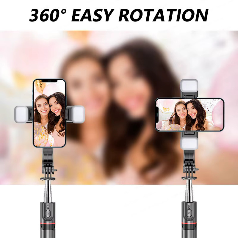 TOKQI L13d Selfie-Stick-Stativ mit Fülllicht und Bluetooth, Schwarz, tragbares Stativ für iPhone 17/16 Smartphones, 116 cm - Bild 4
