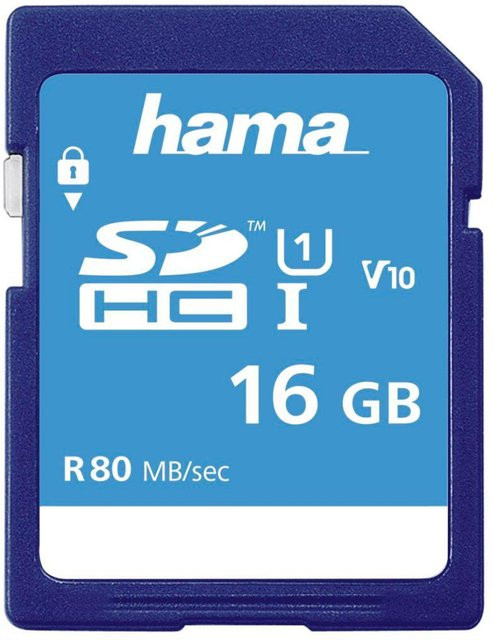 Hama SDHC Speicherkarte Class 10 UHS-I 16GB Blau 80MB/S - Bild 1