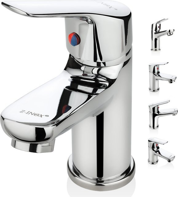 Zilan Badarmatur Einhebelmischer aus Edelstahl in Silber mit Anschlussschläuchen und wassersparender Funktion - Bild 1