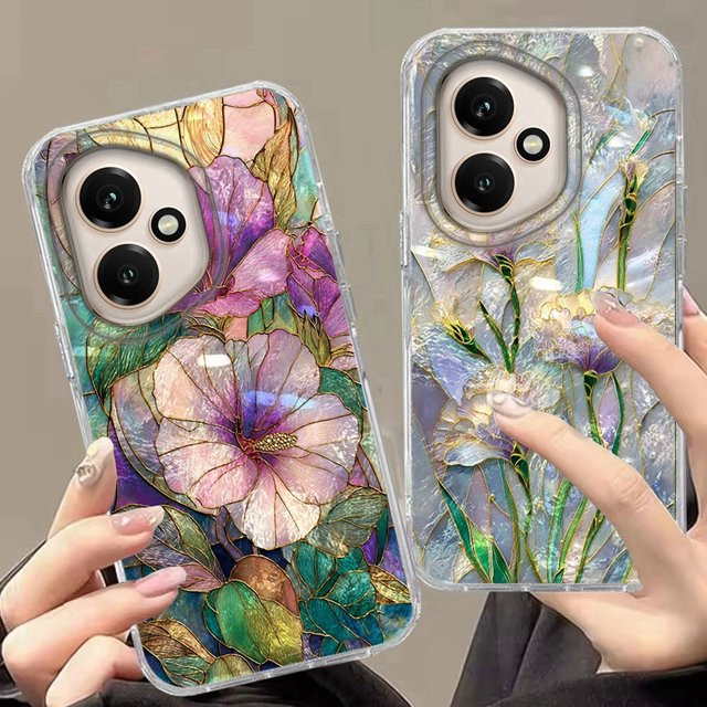 Handyhülle mit rosa Trompetenblumen für Honor (verschiedene Modelle), Pink/Mehrfarbig - Bild 1